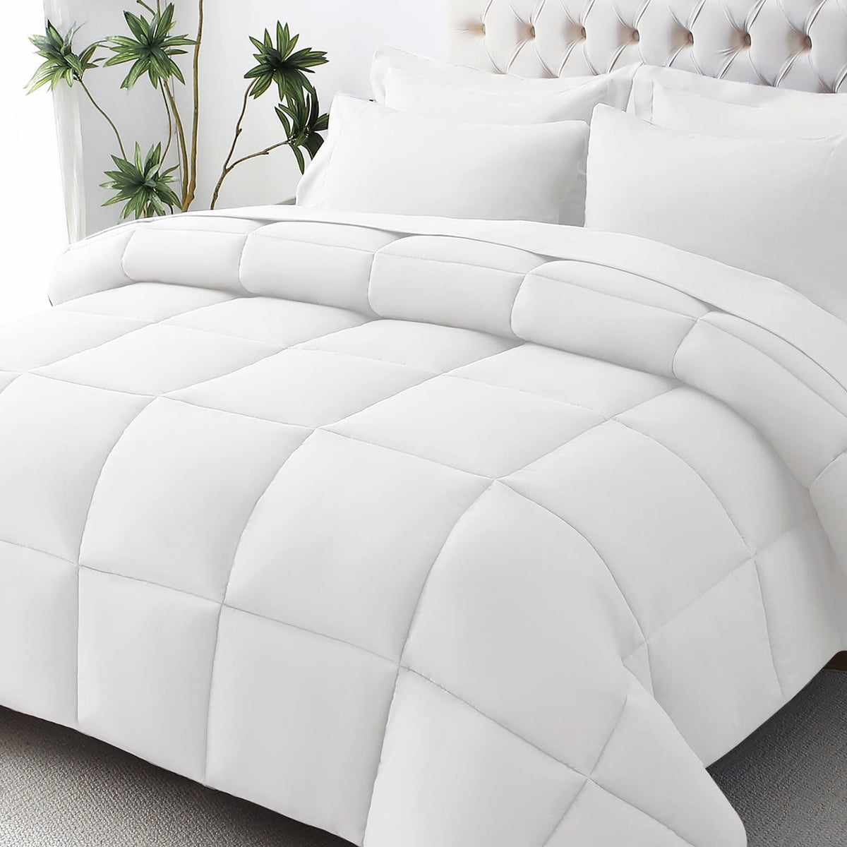 JOLLYVOGUE Twin Comforter Set, Ultra-Soft Bed in a Bag Twin Size 5 Pieces, Oeko-TEX Certified Bedding Set with Down Alternative Comforter, Sheets, Pillowcases & Shams, Dark & Light Grey