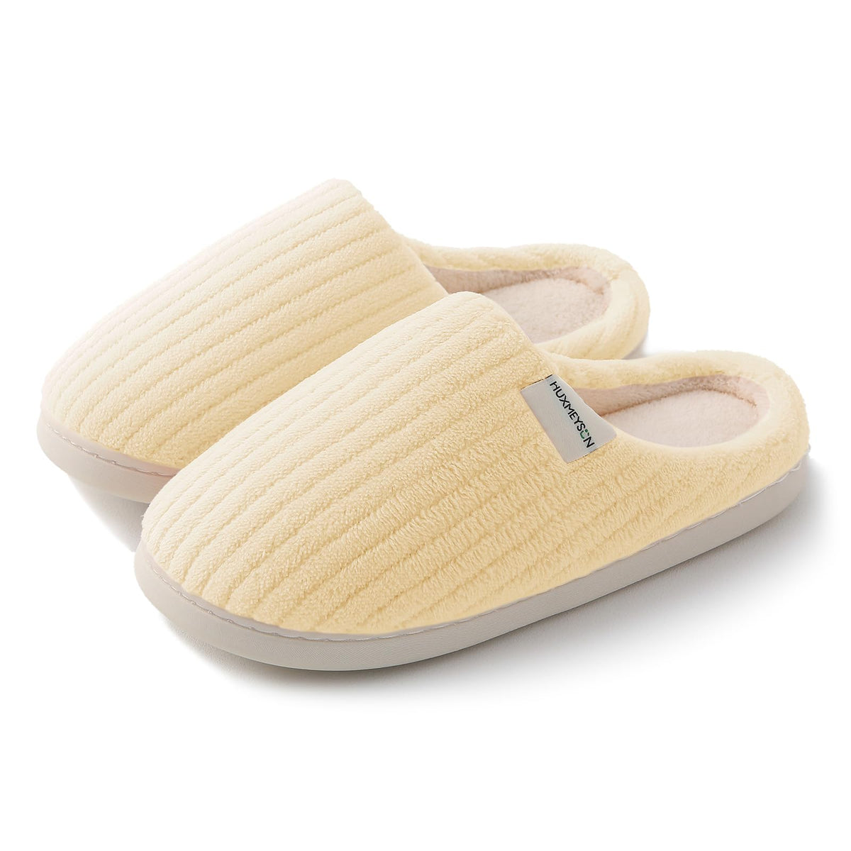 HUXMEYSON Slippers for Women, Warm Memory Foam Comfy House Slippers with Anti-Skid Rubber Sole for Indoor and Outdoor