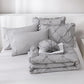 JOLLYVOGUE Gray Bed in a Bag Comforter Set for Bedroom, Pintuck Comforter Sets, Beddding Sets with Comforter, Sheets, Bed Skirt, Ruffled Shams & Pillowcases