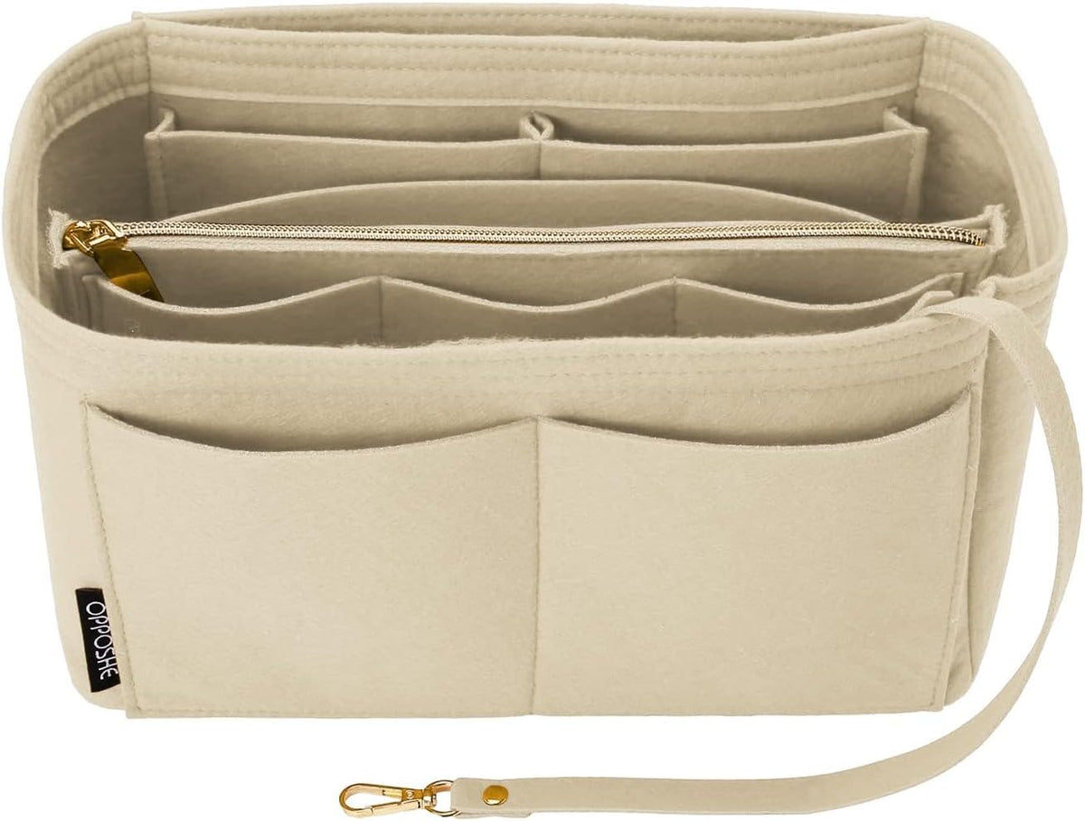 OPPOSHE Purse Organizer Insert, Softened Felt Bag Organizer Insert for Tote