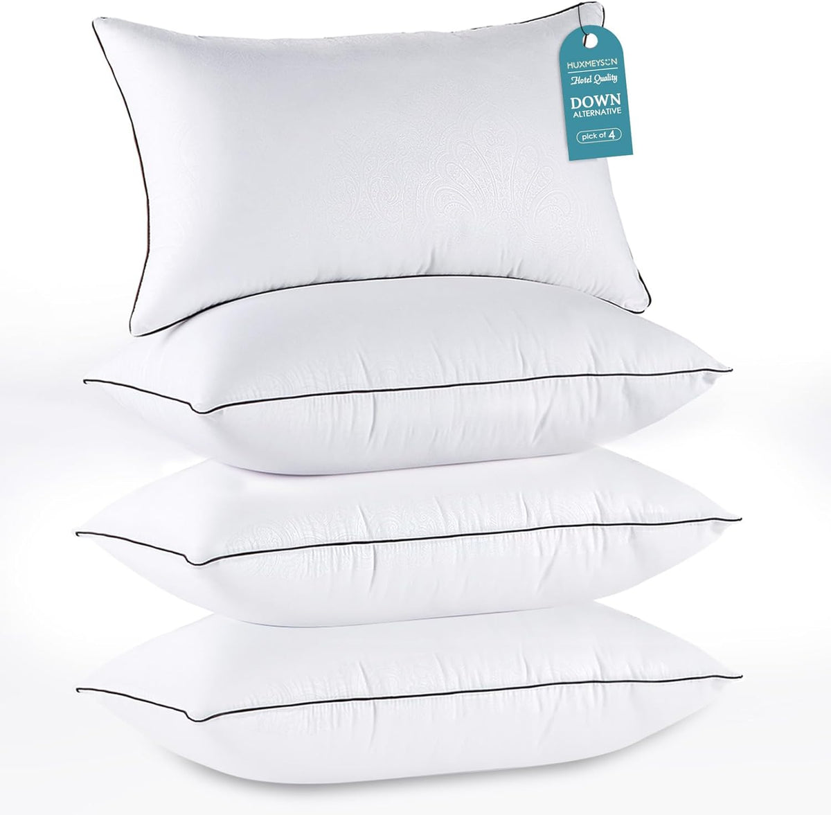 HUXMEYSON Pillows Standard Size Set of 4, Down Alternative Fill