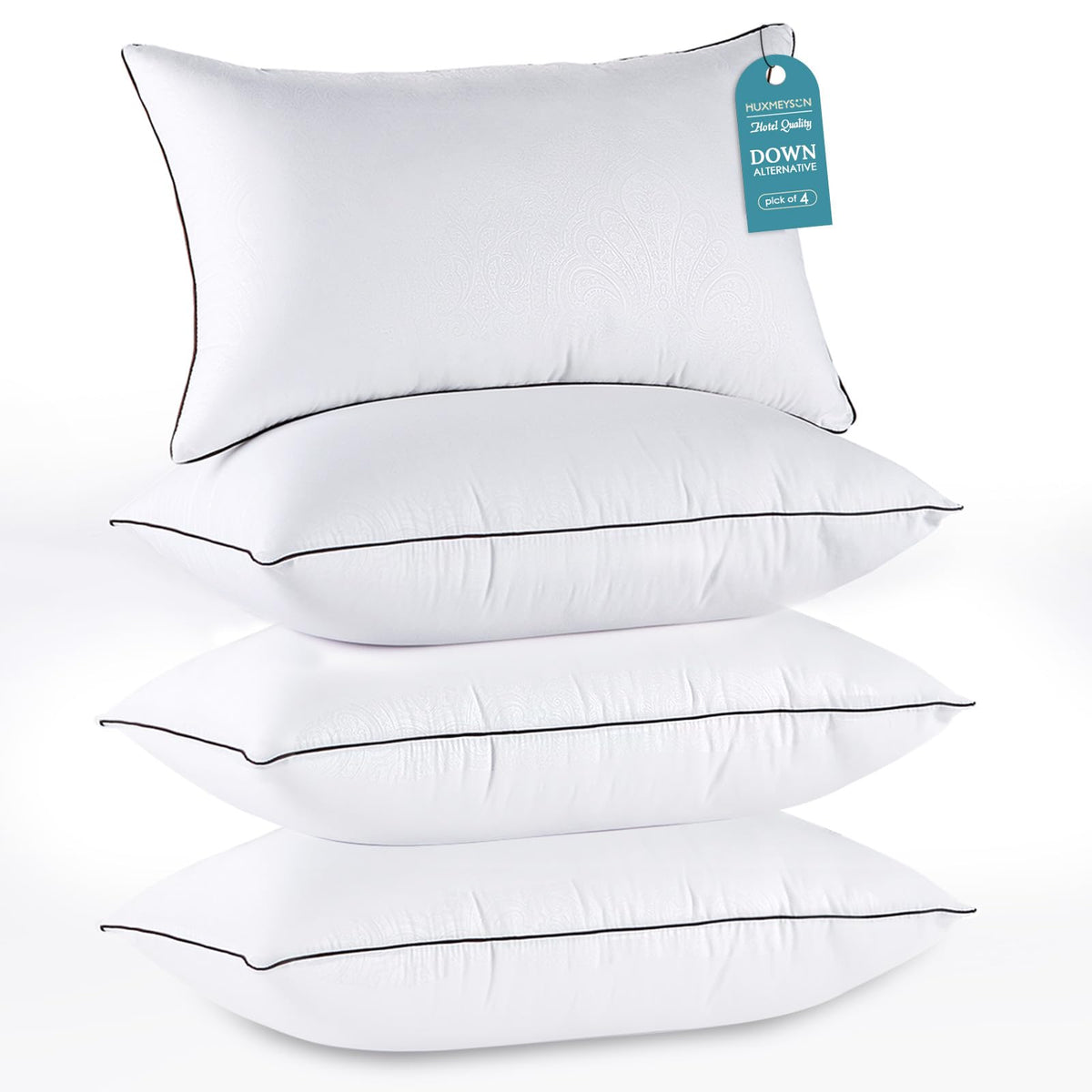 HUXMEYSON Pillows Standard Size Set of 4, Down Alternative Fill