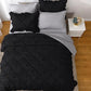 JOLLYVOGUE Comforter Set, Black/Gray Bedding Comforter Sets with Comforter, Sheets, Bed Skirt, Ruffled Shams & Pillowcases