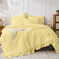 JOLLYVOGUE Comforter Set, 3 Pieces Seersucker Lightweight Oeko-TEX Certified Bedding Set, All Season Fluffy Microfiber Bedding Comforter Set with 1 Ruffle Comforter and 2 Ruffle Pillowshams