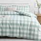 JOLLYVOGUE Queen Size Striped Duvet Cover Set, 3 Pieces Soft Microfiber Bedding with Zipper Closure & 8 Corner Ties