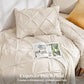 JOLLYVOGUE Twin Comforter Set 5 Pieces - Bed in a Bag Twin for All Season, Pintuck Bedding Comforter Sets with Comforter, Flat Sheet, Fitted Sheet and Pillowcases & Shams, Beige
