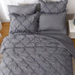 JOLLYVOGUE Comforter Set, Pintuck Dark Grey Bed in a Bag Comforter Set for Bedroom, Beddding Sets with Comforter, Sheets, Bed Skirt, Ruffled Shams & Pillowcases