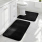 HUXMEYSON Bathroom Rugs Sets 3 Piece, Non-Slip & Quick Dry Bath Mat Set, Ultra Soft Velvet Bath Rugs for Bathroom, Toilet and Shower Floor, Grey