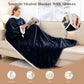 JOLLYVOGUE Wearable Heated Blanket - Heating Electric Blanket with Sleeves & Foot Pocket, Heated Throw for Adult, Birthday Gifts with 7 Heat Settings & Fixed 4h Auto Shut-Off (50 * 70 Inch, Blue)