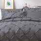 JOLLYVOGUE Comforter Set, Pintuck Dark Grey Bed in a Bag Comforter Set for Bedroom, Beddding Sets with Comforter, Sheets, Bed Skirt, Ruffled Shams & Pillowcases