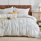 JOLLYVOGUE Waffle Wave Duvet Cover Set Queen Size, 3-Piece, Beige