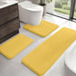 HUXMEYSON Bathroom Rugs Sets 3 Piece, Non-Slip & Quick Dry Bath Mat Set, Ultra Soft Velvet Bath Rugs for Bathroom, Toilet and Shower Floor, Grey