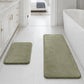 HUXMEYSON Bathroom Rugs Sets 3 Piece, Non-Slip & Quick Dry Bath Mat Set, Ultra Soft Velvet Bath Rugs for Bathroom, Toilet and Shower Floor, Grey