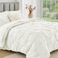 JOLLYVOGUE Twin Comforter Set 5 Pieces - Bed in a Bag Twin for All Season, Pintuck Bedding Comforter Sets with Comforter, Flat Sheet, Fitted Sheet and Pillowcases & Shams, Beige