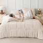 JOLLYVOGUE Full Comforter Set, Ultra-Soft Bed in a Bag Full Size 7 Pieces, Oeko-TEX Certified Bedding Set with Down Alternative Comforter, Sheets, Pillowcases & Shams, Beige