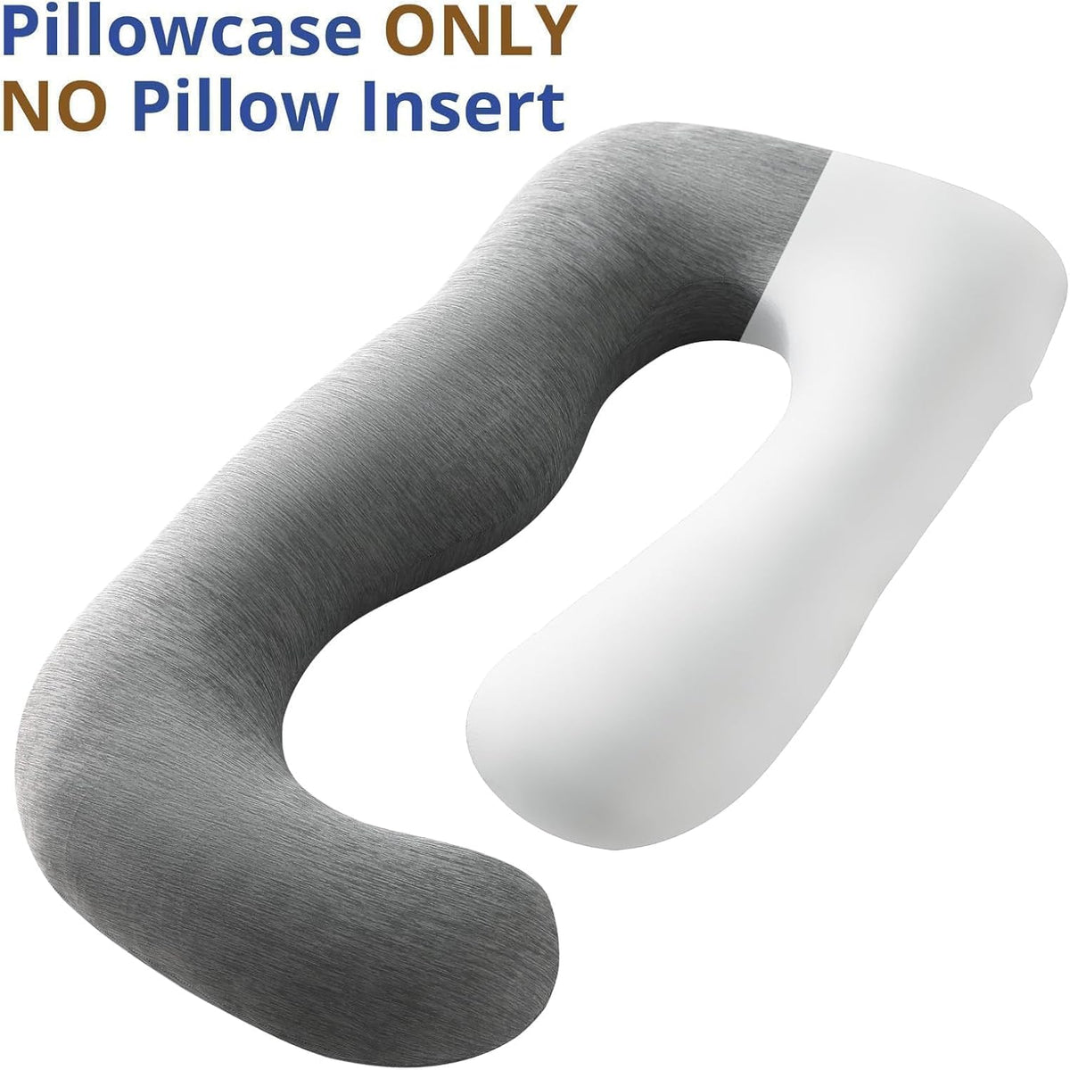Sasttie Cooling Pregnancy Pillow Cover for 57-inch Maternity Pillow, Gray