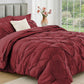JOLLYVOGUE Twin Comforter Set 5 Pieces - Bed in a Bag Twin for All Season, Pintuck Bedding Comforter Sets with Comforter, Flat Sheet, Fitted Sheet and Pillowcases & Shams, Beige