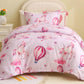 JOLLYVOGUE Kids Duvet Cover Set Twin/Twin XL, Pink Bowknot, 2-Piece