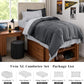 JOLLYVOGUE Twin Comforter Set, Ultra-Soft Bed in a Bag Twin Size 5 Pieces, Oeko-TEX Certified Bedding Set with Down Alternative Comforter, Sheets, Pillowcases & Shams, Dark & Light Grey