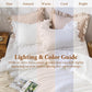 JOLLYVOGUE White Twin Size Comforter Set, 2 Pieces Seersucker Lightweight Fluffy Bedding Set, Twin Ruffle Comforter, All Season Soft Microfiber Shabby Chic Bed Set