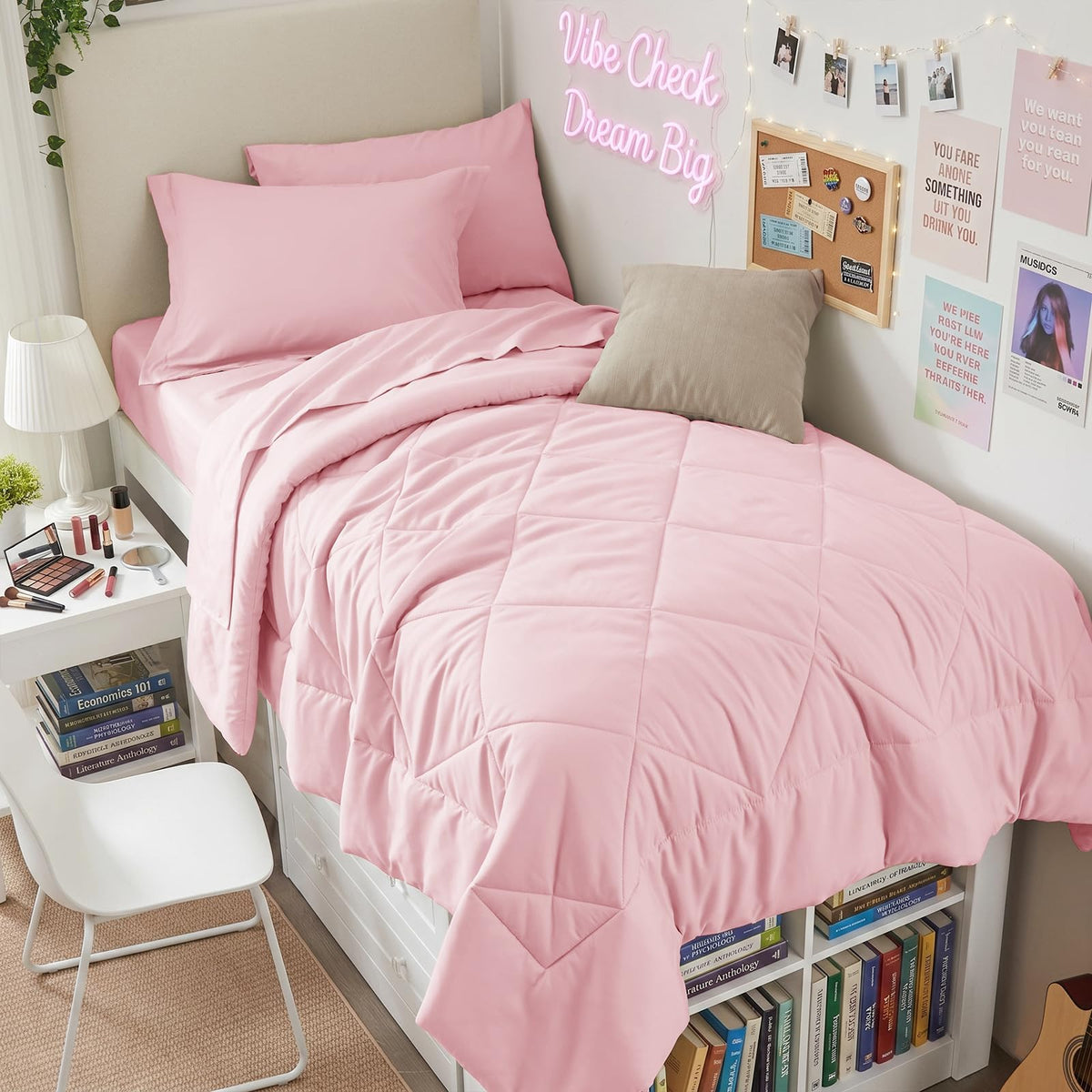 HEVUMYI 7-Piece Queen Comforter Set, Dark Grey Bed in a Bag