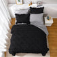 JOLLYVOGUE Comforter Set, Black/Gray Bedding Comforter Sets with Comforter, Sheets, Bed Skirt, Ruffled Shams & Pillowcases