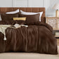 JOLLYVOGUE Waffle Wave Duvet Cover Set Queen Size, 3-Piece, Beige