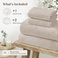JOLLYVOGUE Waffle Wave Duvet Cover Set Queen Size, 3-Piece, Beige