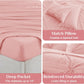 JOLLYVOGUE Queen Comforter Set 7 Pieces - Bed in a Bag Queen for All Season, Pintuck Bedding Comforter Sets with Comforter, Flat Sheet, Fitted Sheet and Pillowcases & Shams, Pink