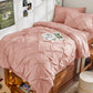 JOLLYVOGUE Twin Comforter Set 5 Pieces - Bed in a Bag Twin for All Season, Pintuck Bedding Comforter Sets with Comforter, Flat Sheet, Fitted Sheet and Pillowcases & Shams, Beige