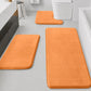 HUXMEYSON Bathroom Rugs Sets 3 Piece, Non-Slip & Quick Dry Bath Mat Set, Ultra Soft Velvet Bath Rugs for Bathroom, Toilet and Shower Floor, Grey