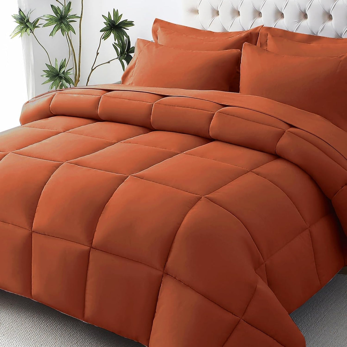 JOLLYVOGUE Twin Comforter Set, Ultra-Soft Bed in a Bag Twin Size 5 Pieces, Oeko-TEX Certified Bedding Set with Down Alternative Comforter, Sheets, Pillowcases & Shams, Dark & Light Grey