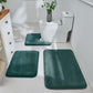 HUXMEYSON 3-Piece Memory Foam Bathroom Rug Set, Black