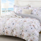 JOLLYVOGUE Floral Duvet Cover Full, 3Pcs Reversible Beige Duvet Cover Set