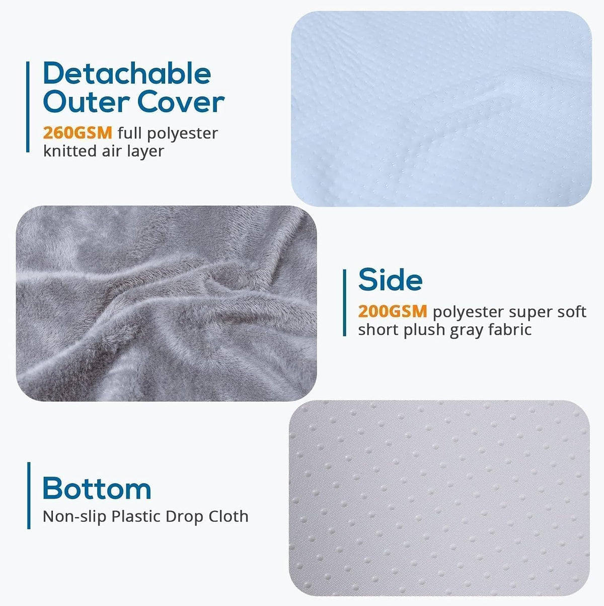 Sasttie Wedge Pillow 24x24x12 inch, Memory Foam Bed Wedge, Cool Grey