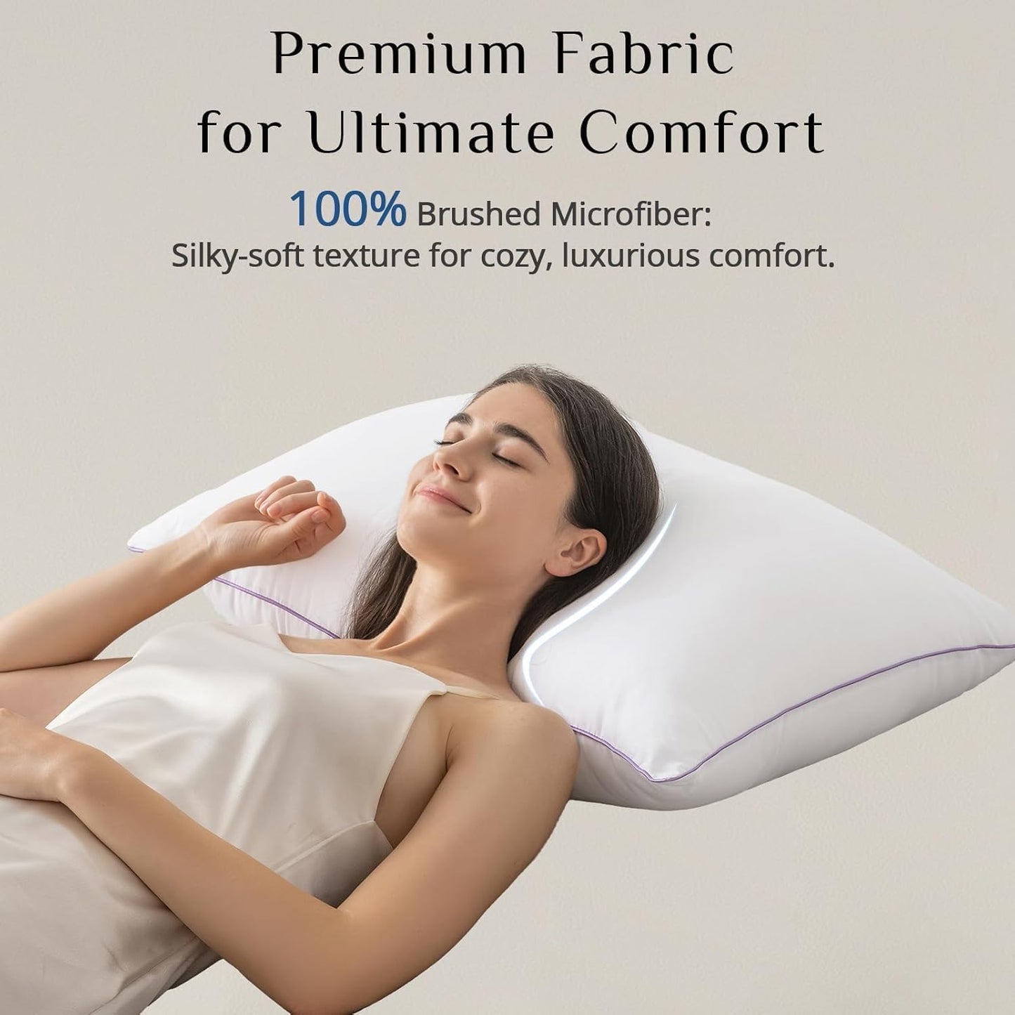 JOLLYVOGUE Pillows Standard Size Set of 1, Washable Supportive Single Bed Pillow with Super Soft Down Alternative Fill, Luxury Fluffy Hotel Quality for Side, Back, and Stomach Sleepers