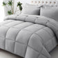 JOLLYVOGUE Twin Comforter Set, Ultra-Soft Bed in a Bag Twin Size 5 Pieces, Oeko-TEX Certified Bedding Set with Down Alternative Comforter, Sheets, Pillowcases & Shams, Dark & Light Grey