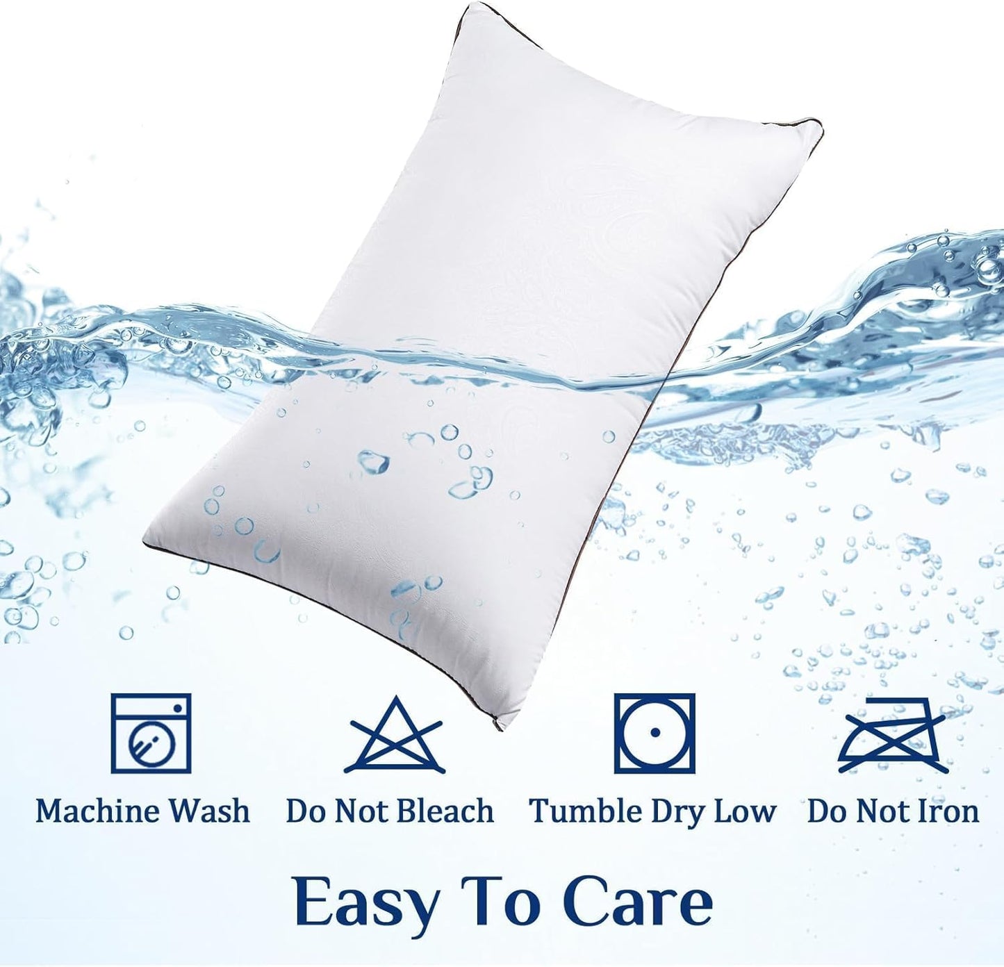 JOLLYVOGUE Bed Pillows Standard Size Set of 4, Cooling and Supportive Full Pillow 4 Pack with Down Alternative Filling for Side and Back Sleepers, Hotel Collection