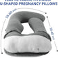 Sasttie Cooling Pregnancy Pillow Cover for 57-inch Maternity Pillow, Gray