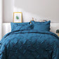 JOLLYVOGUE Comforter Set, Pintuck Teal Bed in a Bag Comforter Set for Bedroom, Bedding Comforter Sets with Comforter, Sheets, Bed Skirt, Ruffled Shams & Pillowcases