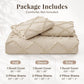 Boho Duvet Cover Set Queen Size, Tufted Embroidery Bedding, 3 PCS, Beige