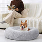 JOLLYVOGUE Small Dog Bed, Calming Soft Anti-Anxiety Donut Cat Bed, Washable Round Fluffy Cushion for Small and Medium Pets (20")