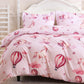 JOLLYVOGUE Kids Duvet Cover Set Twin/Twin XL, Pink Bowknot, 2-Piece