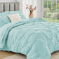 JOLLYVOGUE Twin Comforter Set 5 Pieces - Bed in a Bag Twin for All Season, Pintuck Bedding Comforter Sets with Comforter, Flat Sheet, Fitted Sheet and Pillowcases & Shams, Beige