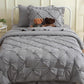 JOLLYVOGUE Gray Bed in a Bag Comforter Set for Bedroom, Pintuck Comforter Sets, Beddding Sets with Comforter, Sheets, Bed Skirt, Ruffled Shams & Pillowcases