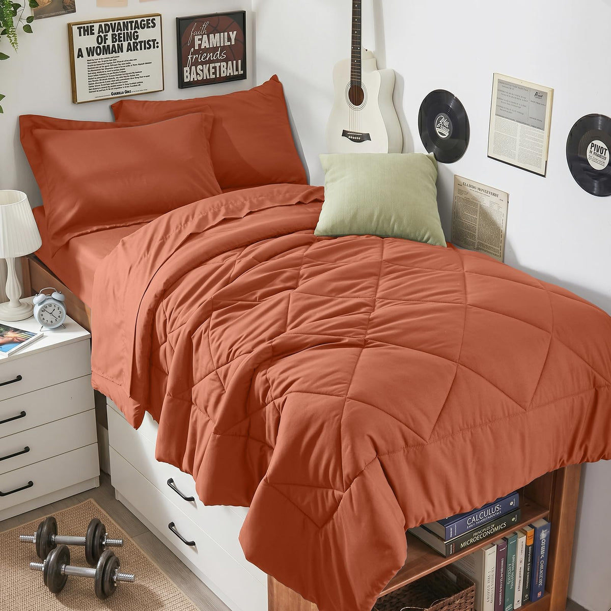 HEVUMYI 7-Piece Queen Comforter Set, Dark Grey Bed in a Bag