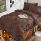 JOLLYVOGUE Twin Comforter Set 5 Pieces - Bed in a Bag Twin for All Season, Pintuck Bedding Comforter Sets with Comforter, Flat Sheet, Fitted Sheet and Pillowcases & Shams, Beige