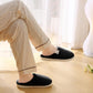 HUXMEYSON Slippers for Women, Warm Memory Foam Comfy House Slippers with Anti-Skid Rubber Sole for Indoor and Outdoor
