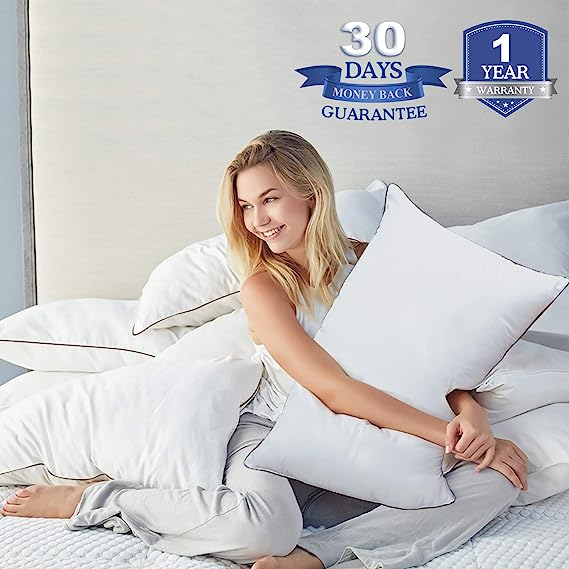 JOLLYVOGUE Bed Pillows Full Size Set of 2, Cooling and Supportive Standard Pillow 2 Pack for Side and Back Sleepers, Down Alternative Hotel Collection Sleeping Pillows