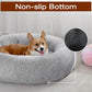 JOLLYVOGUE Small Dog Bed, Calming Soft Anti-Anxiety Donut Cat Bed, Washable Round Fluffy Cushion for Small and Medium Pets (20")
